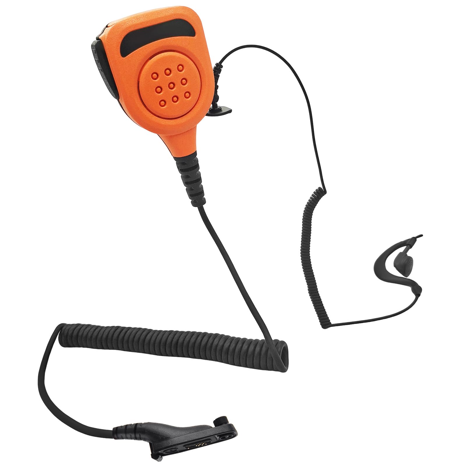 Micrófono de mano con solapa de hombro con conector de audio de 3,5 mm Walkie Talkie manos libres Mikes para Motorola APX 900 6000 8000 XPR 7550 6550 7350 (naranja, IP65 impermeable)