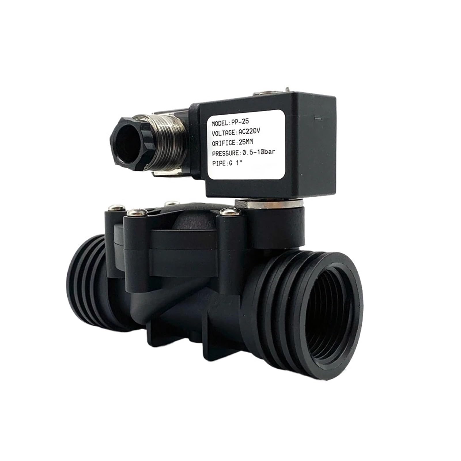 Électrovanne plastique 1/2" connectée au potager pour arrosage automatique 12V