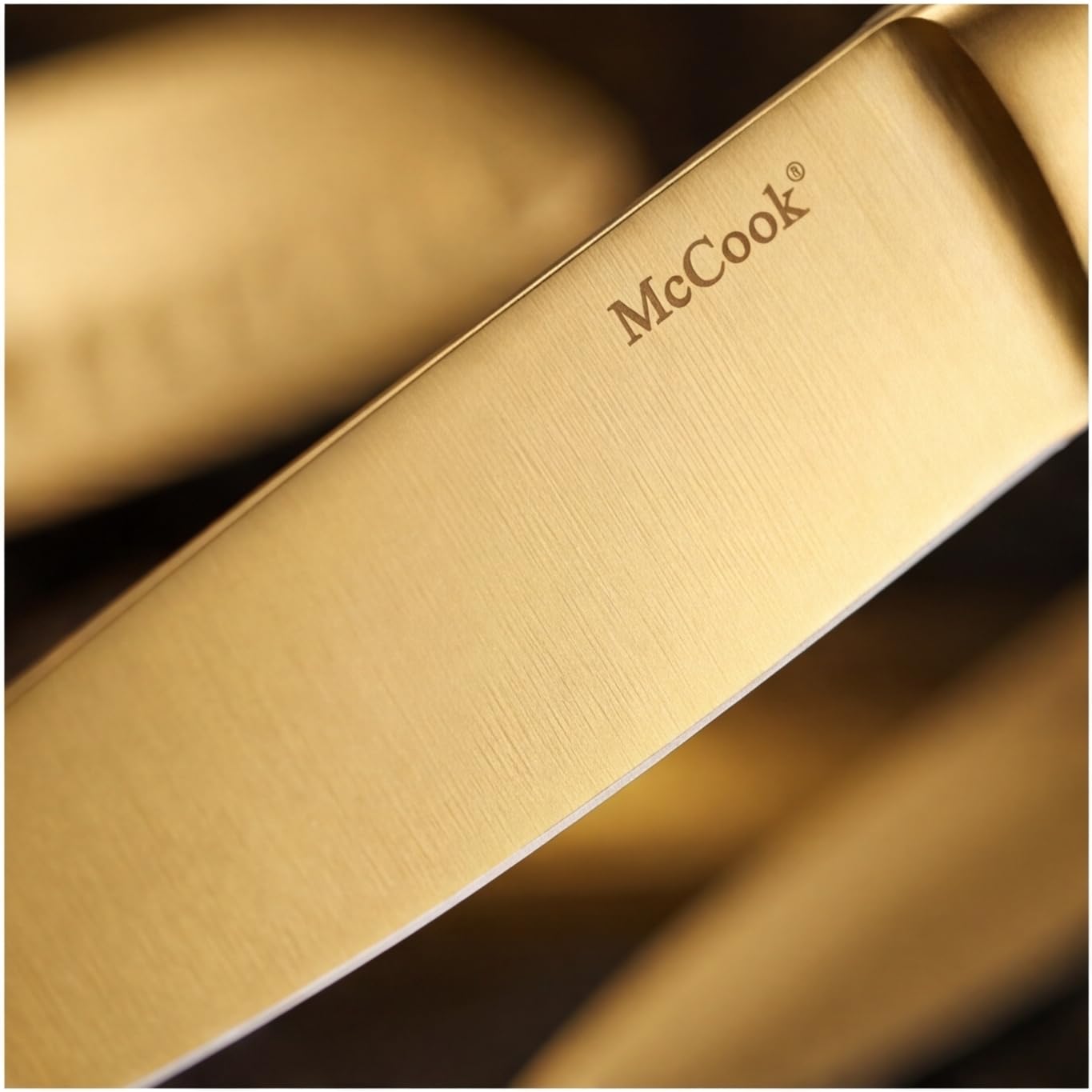 McCook® Set di coltelli da cucina in acciaio inossidabile al titanio dorato con affilacoltelli integrato