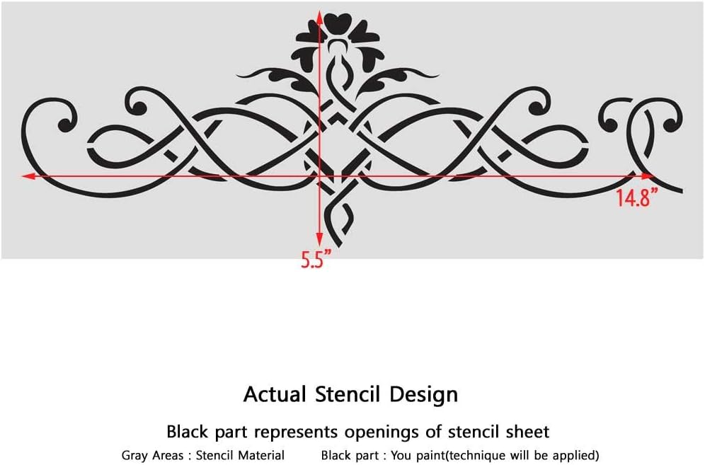 Wall Border Elegant Classic Stencil Pattern 097 Reusable Template for DIY Wall Decor