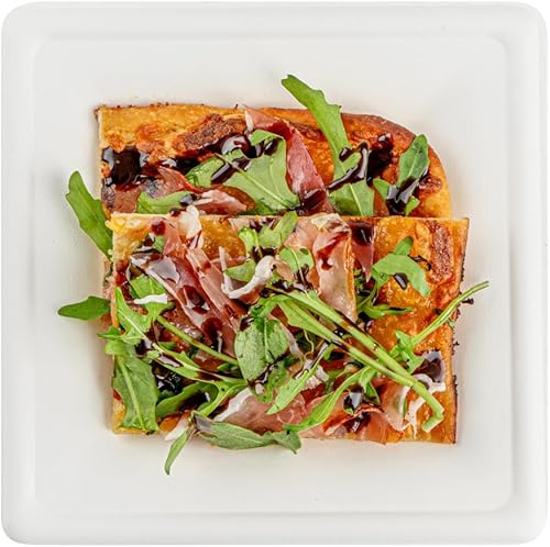 Miniatura 12 de Platos cuadrados medianos de 8 x 8 pulgadas, sin PFAS añadidos, 100 platos desechables, sostenibles, aptos para microondas y congelables, platos de