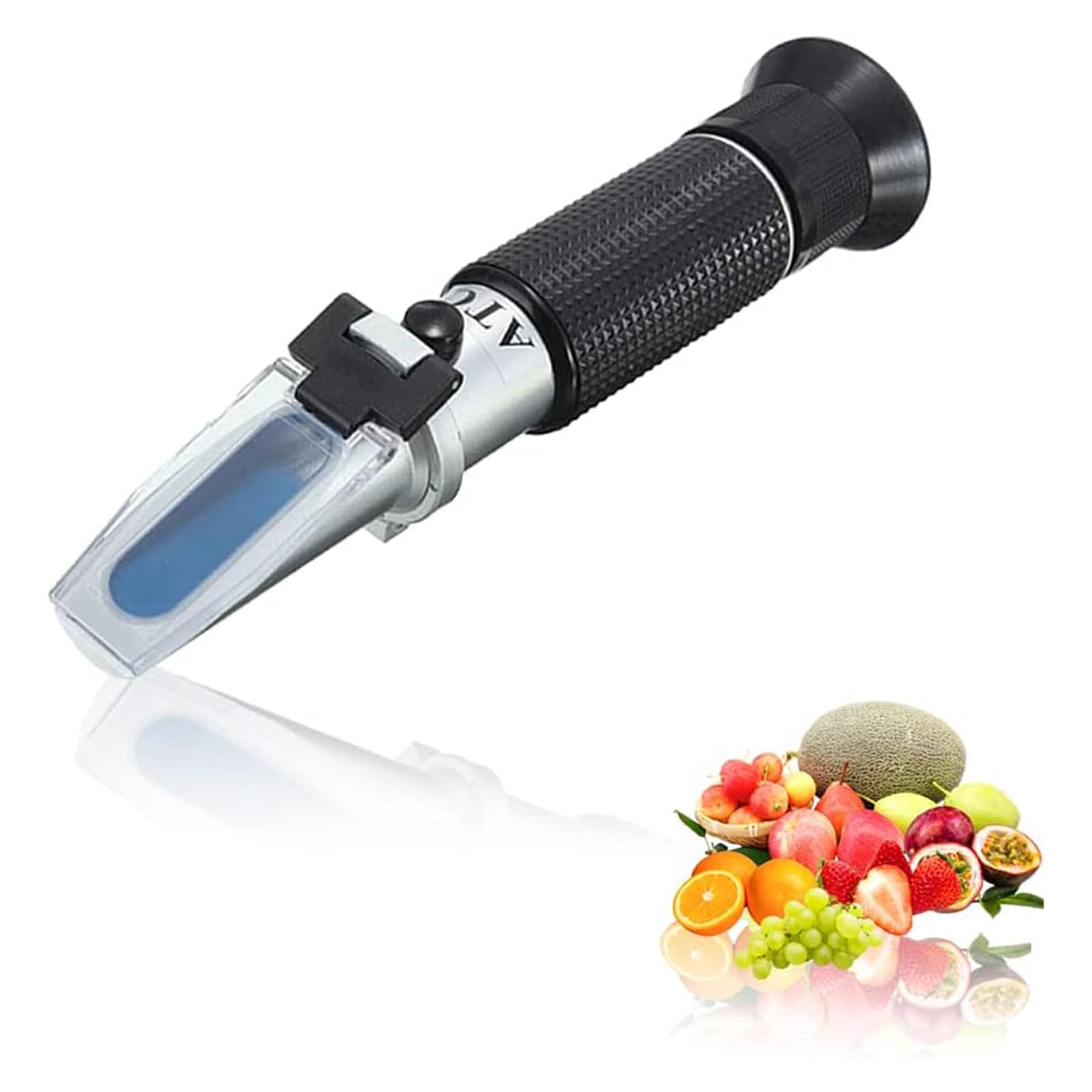 Rifrattometro Brix 0-32% con ATC Rifrattometri da Zucchero Portatile, Precisione Doppia scala 1.12 Gravità Specifica Rifrattometro Preciso: ±0,2% Perfetto per Cibo, Frutta, Bevande