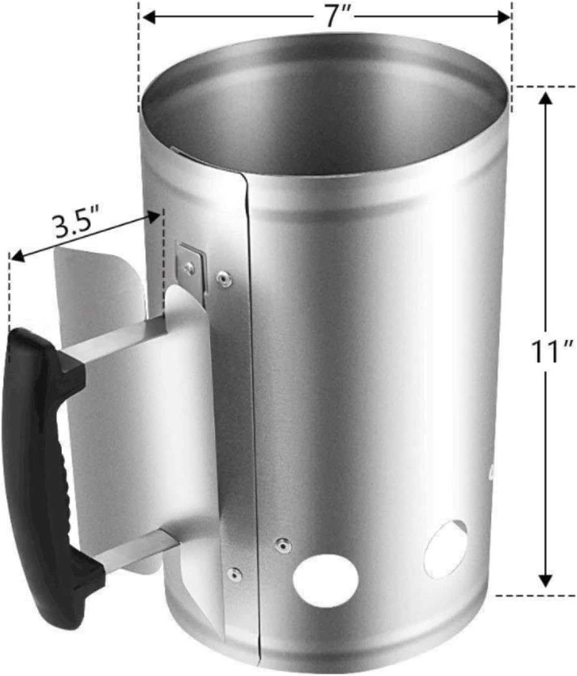 Fast Easy BBQ Chimney Starter Quick Charcoal Ignition Barrel with Heat Resistant Nylon Handle for Cooking Camping