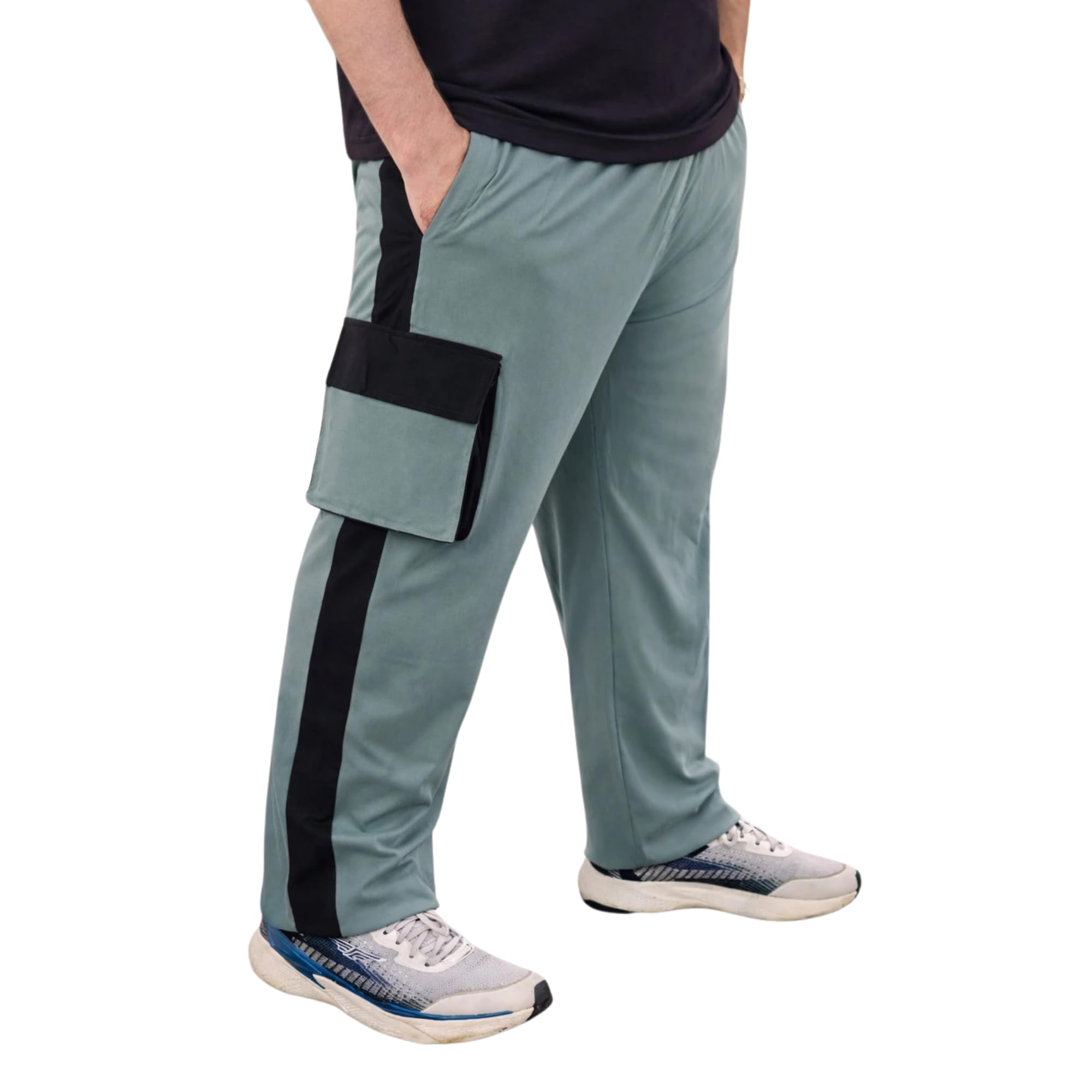 Men Cargo Track Pants with Side Pocket | Regular Fit Joggers | Stretchable Casual & Sports Lower for Gym Running Walking (in, Alpha, 6XL, Regular, Standard, Aqua Blue)-picture-27