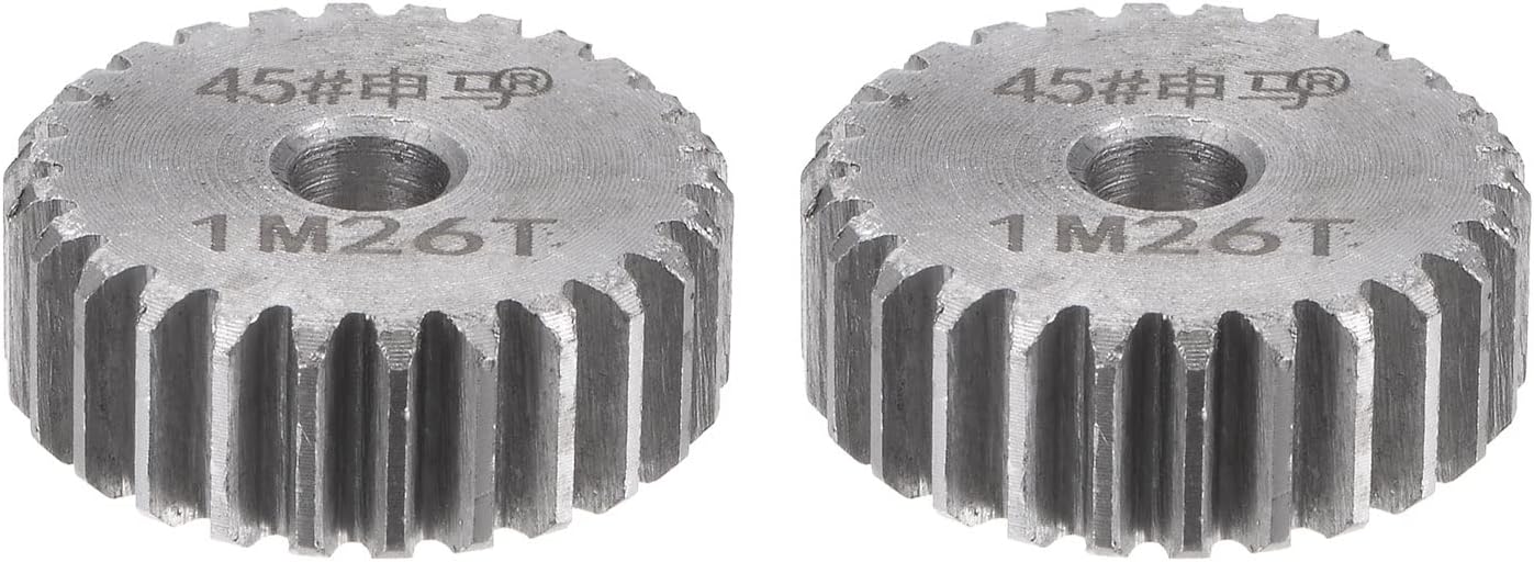 HARFINGTON 2pcs Straight Spur Gear 6mm Bore 12T Mod-1 Hardened 45# Steel Spur Diff Differential Motor Gear RC Car Replacement Parts