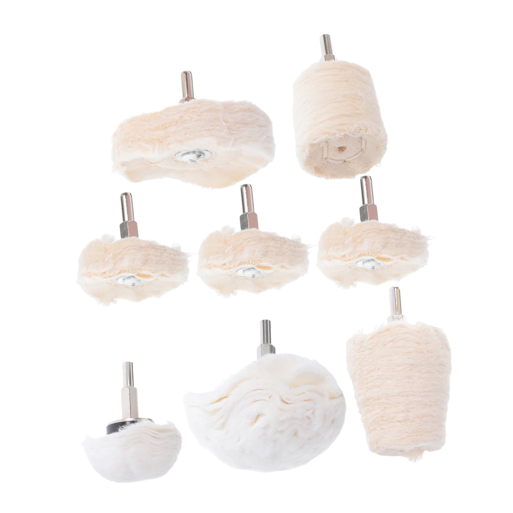 Kit de Polissage 8 Pièces, Meule à Coton Hexagonale pour Métal et Voiture