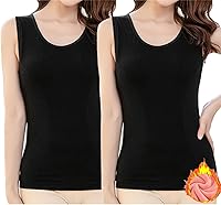 Vista 12 de Ropa interior de algodón con forro polar térmico para mujer, camiseta sin mangas, chaleco de capa base cálida