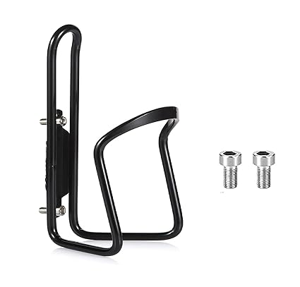 THE MORNING PLAY Basic MTB Bike Bicycle Alloy Aluminum Lightweight Water Bottle Holder Cages Brackets Black with DIY Installation Screw