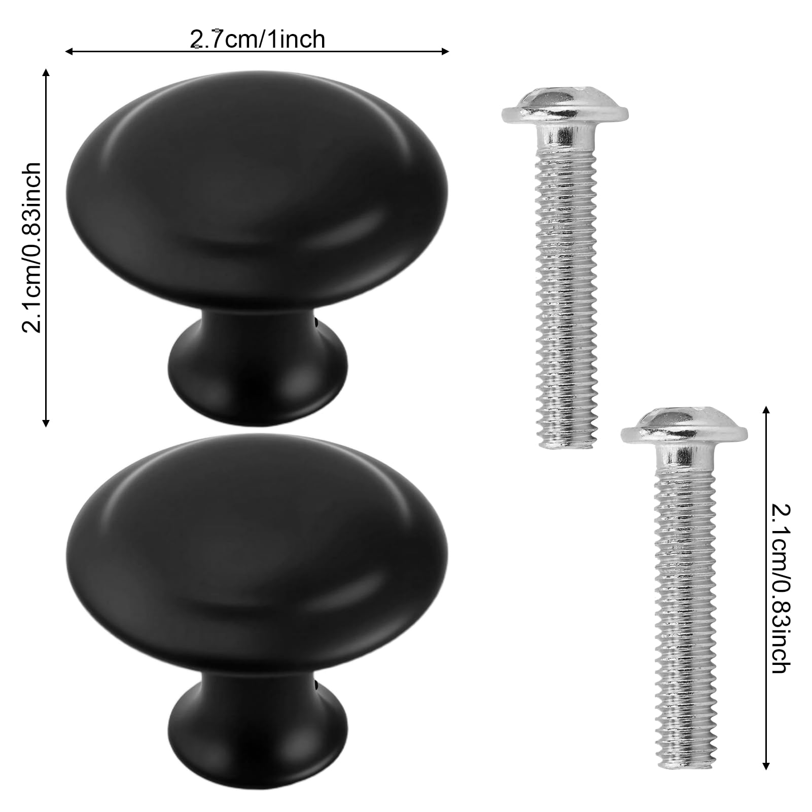 12 Pezzi Pomelli Mobili Vintage Eleganti in acciaio inox con Viti, 27 x 21 mm Rotondi Nero antico Tieni mano,Ante Mobili,Pomelli Neri Tieni mano in Lega, per Cassetti,Armadio