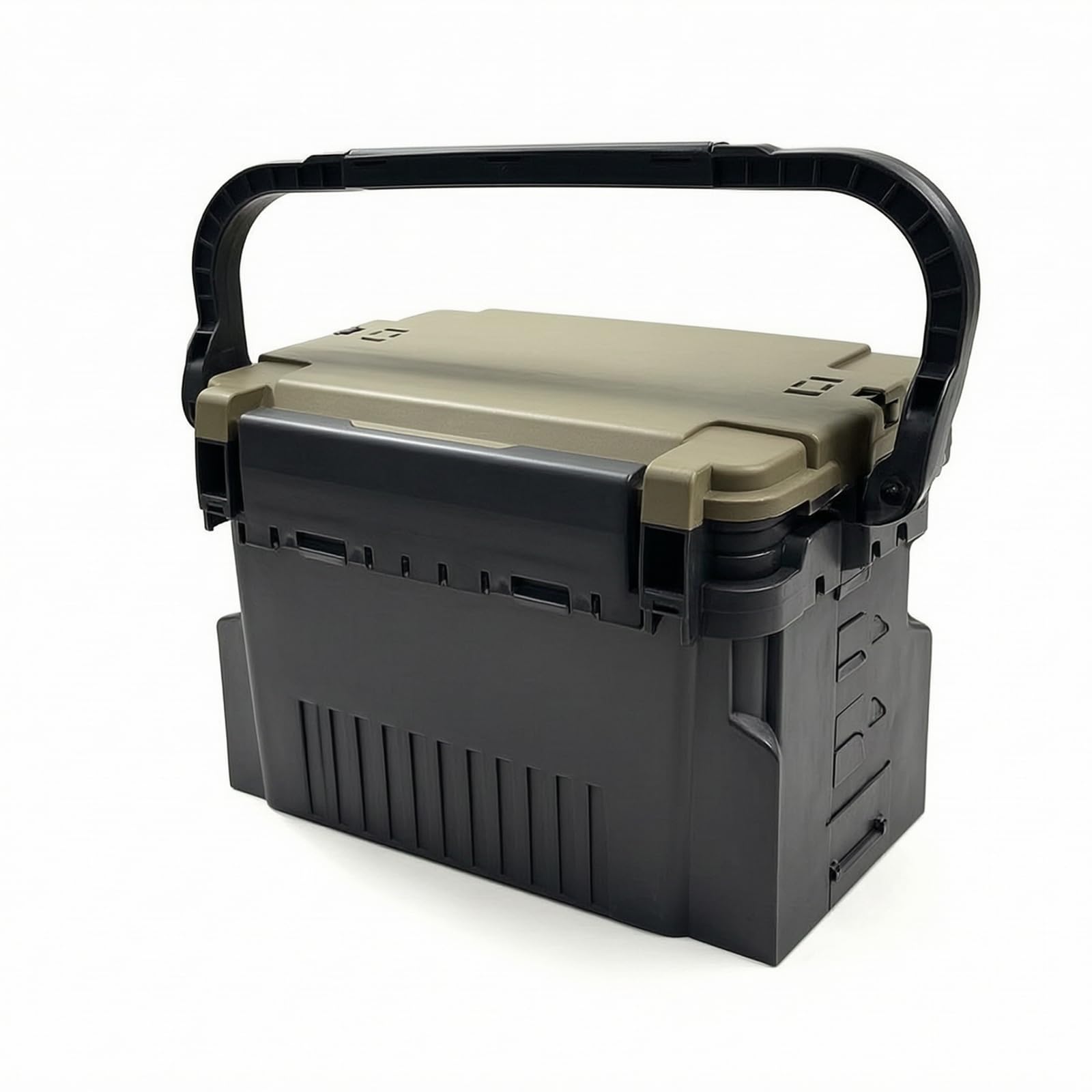 Grande valigetta da pesca a 2 ripiani, impermeabile | Tackle Box Organizer per accessori da pesca, scatola per esche, portatile, 43 x 23 x 28 cm