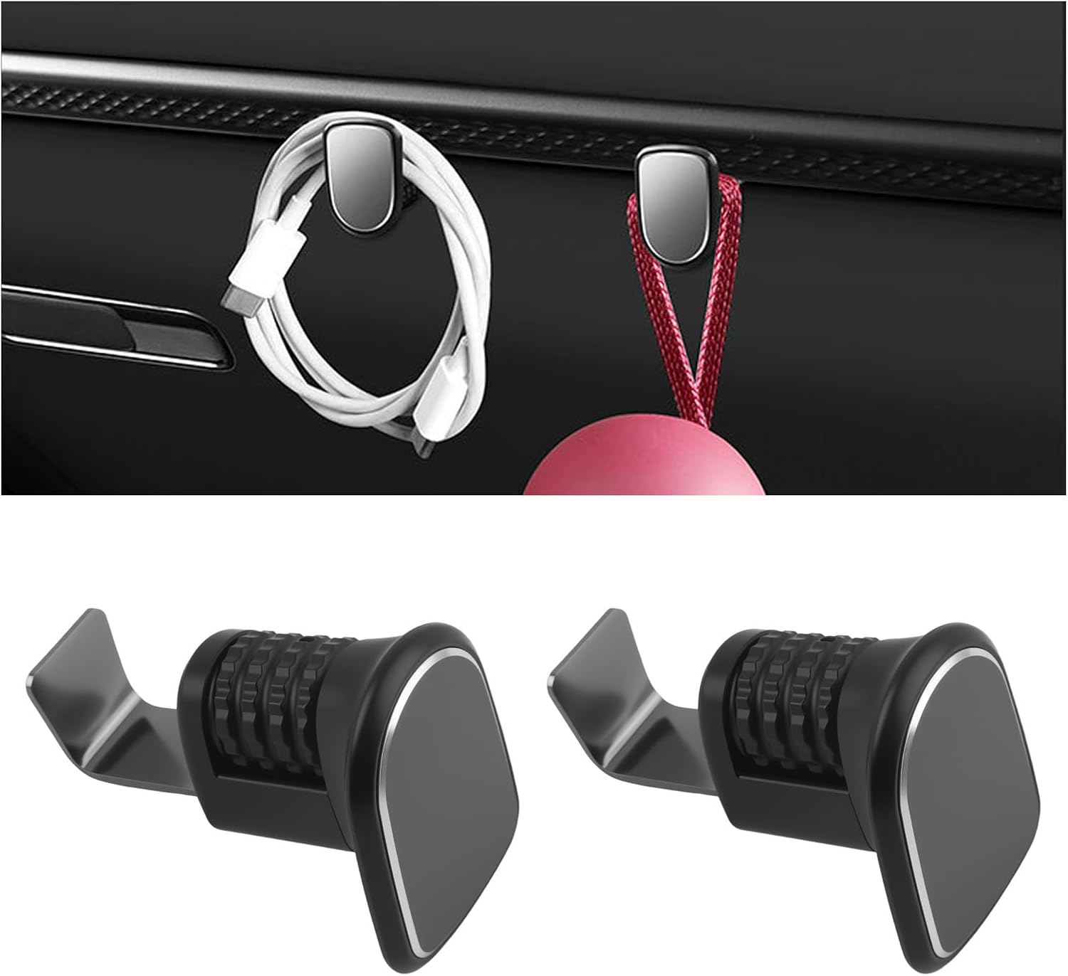 2PCS Car Hooks for Glove Box,Adjustable Purse Hook for Car Co-Pilot Glove Box Organizer for Hanging Umbrellas/Keys,Essential Glovebox Purse Hanger for Cars Fits for Cars,SUVs