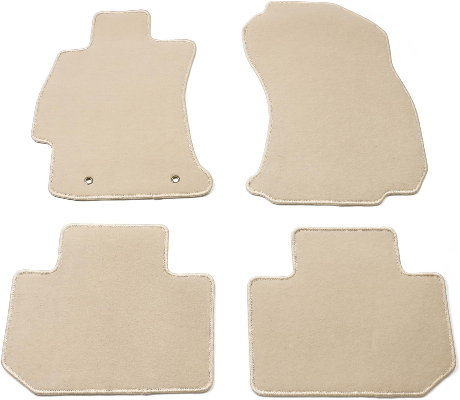 IKON MOTORSPORTS, Floor Mats Compatible with 2014-2018 Subaru Forester 4DR, Beige Nylon OE Fitment Style Front & Rear Floor Mats Anti-Slip Carpets Replacement 4PCS, 2015 2016 2017