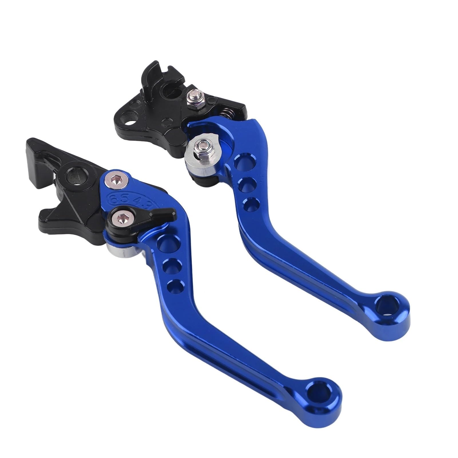 Abdktmnx Blue 1 Pair Aluminium Alloy Cnc Motorcycle Clutch Drum Brake Lever Handle Brake Handle Universal Fit For Motorbike Handlebar Clutchs Brakes Levers