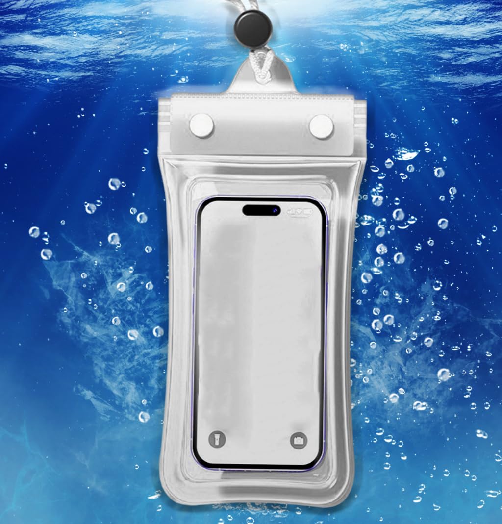 Waterproof Phone Pouch, Floatable Waterproof Phone Pouch with Touchscreen, Universal Cellphone Case, Underwater Photography for Swimming Rafting