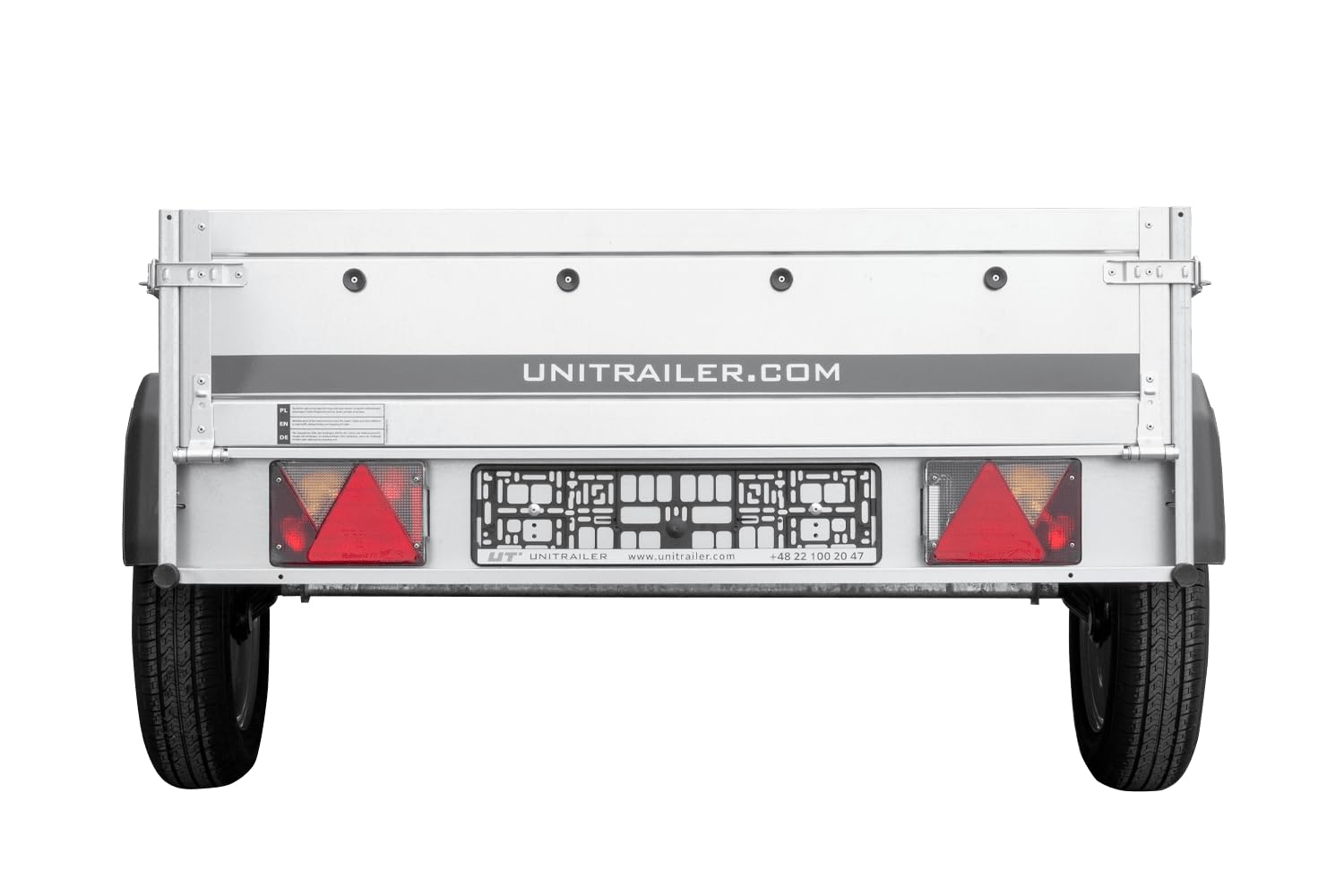UNITRAILER PKW Anhänger Garden Trailer 201 Kipp, Autoanhänger 750kg mit 200x125cm Ladefläche, Anhänger bis 750Kg mit Kippbare V-Deichsel und Aufklappbare Hintere Bordwand