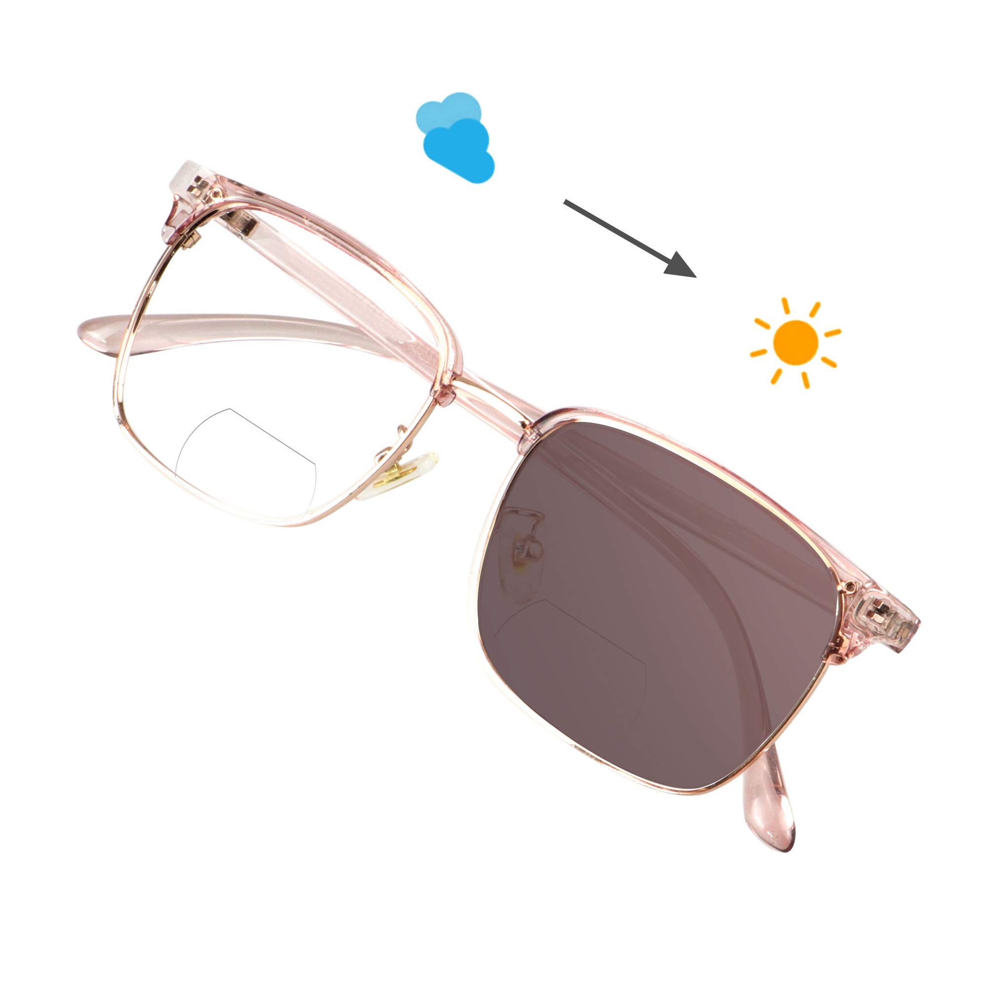 VisionGlobal Bifocal Blue Light Blocking Glasses for Women/Men, Computer Reading, TV Glasses, Stylish Square Frame