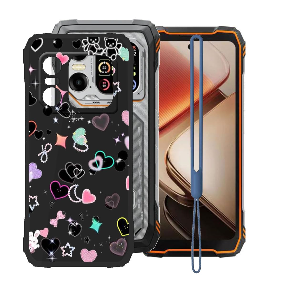 Funda para Blackview Xplore 1 Carcasa (6.78"), Ultra-Fina Suave Silicona TPU Case Negro Antivibración Bumper Cover Antiarañazos Tapa para Blackview Xplore 1 -Amor