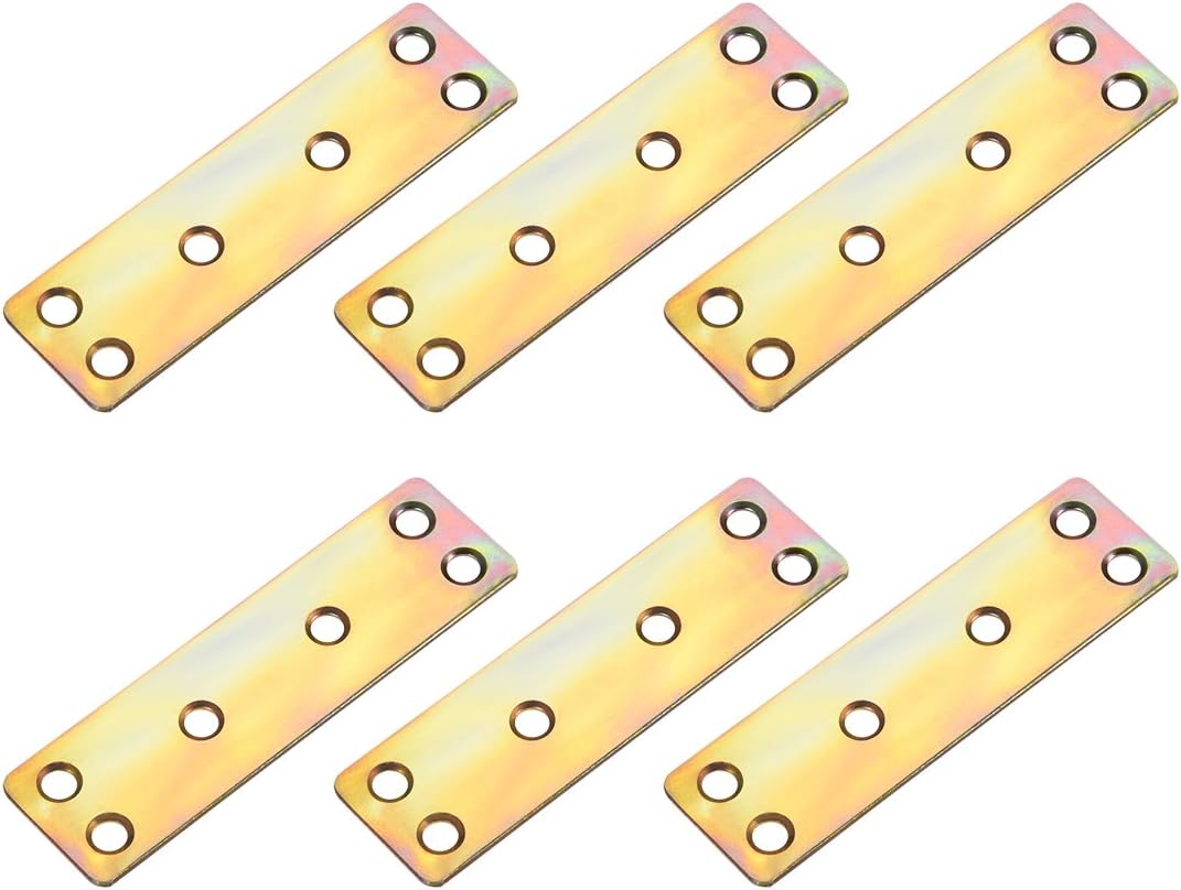 uxcell 80mmx23mmx1.6mm Six Mount Holes Flat Straight Mending Fixing Plates Brackets 6pcs