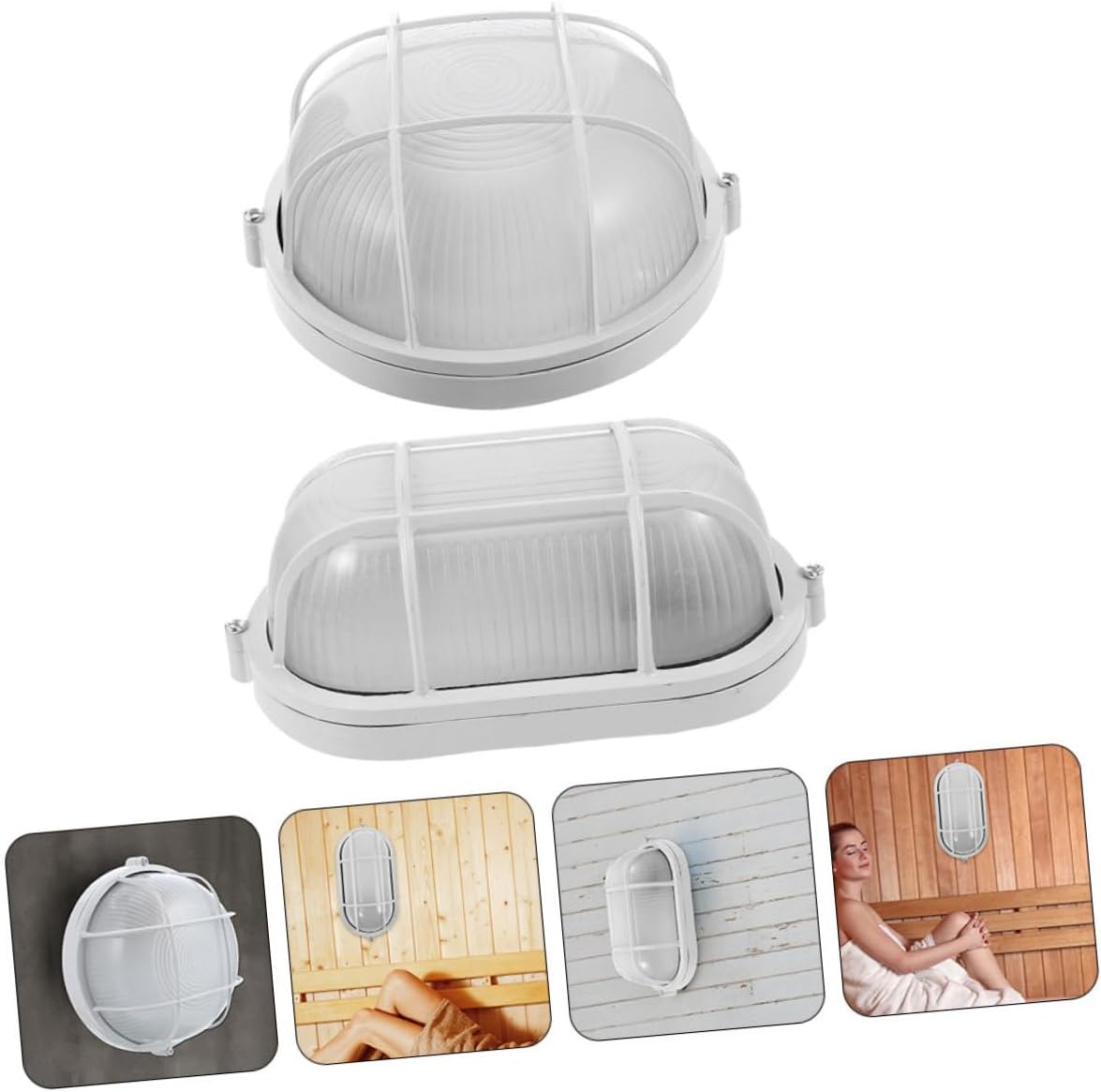 ibasenice 2pcs Sauna Room Light Fixture -Explosion Indoor Lamp Die-cast Stylish Design for Steam Rooms Wet Areas Lighting for Saunas