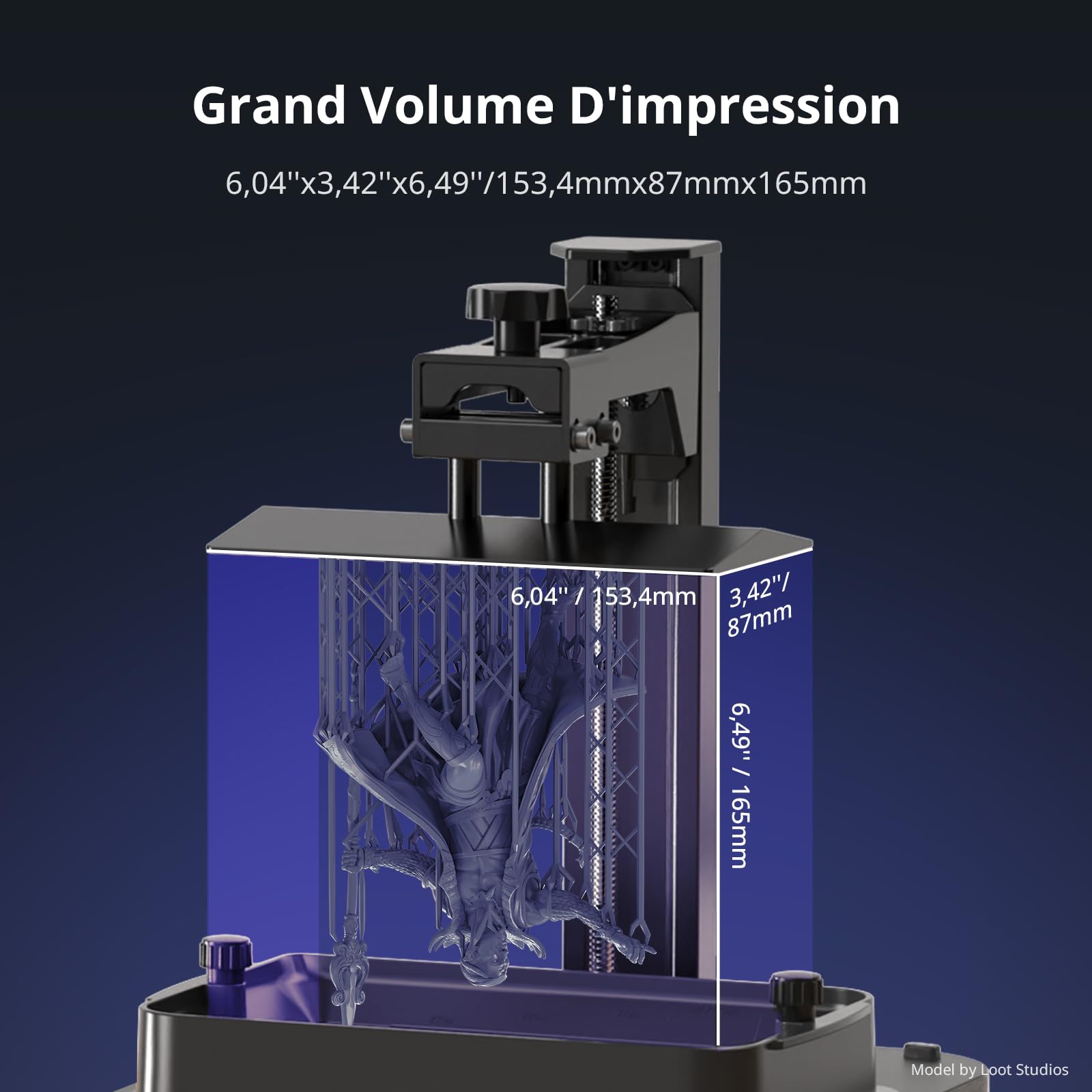 ANYCUBIC Imprimante 3D Résine Photon Mono 4, Écran 7” 10K Haute Précision, Source Lumineuse LightTurbo, Impression Rapide, Réglage Facile, Volume 153,4x87x165mm pour Figurines Modèles Créations