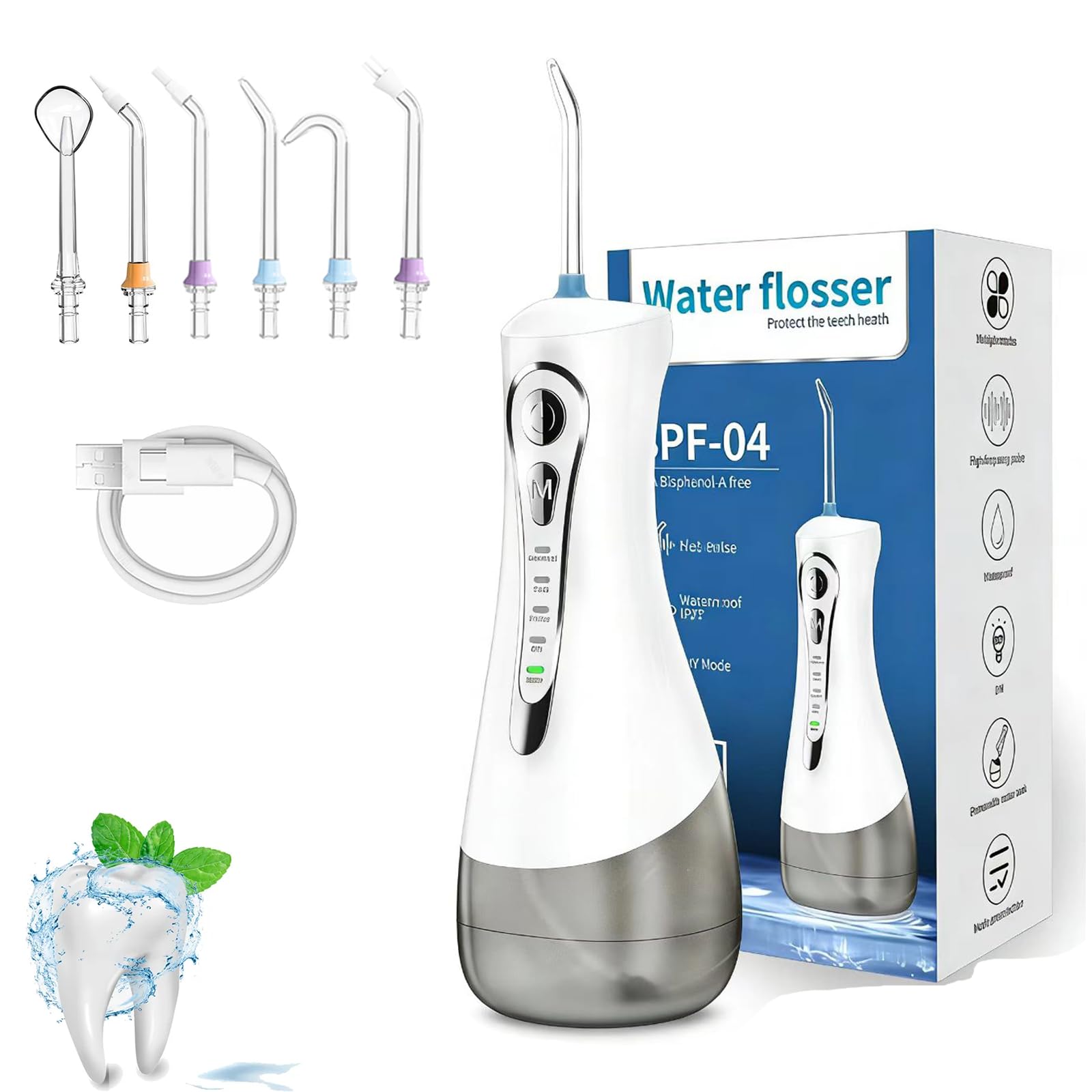 Irrigador Oral Avançado, Modo Faça Você Mesmo, Jato de Água Ultrassônico, Design sem Fio,