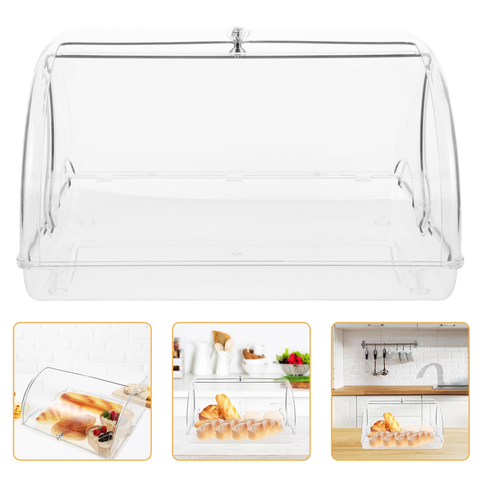 Contenedor para Pan de Plástico Multifuncional y Duradero Tapa Enrollable para Almacenar Galletas y Muffins Encimera de Cocina