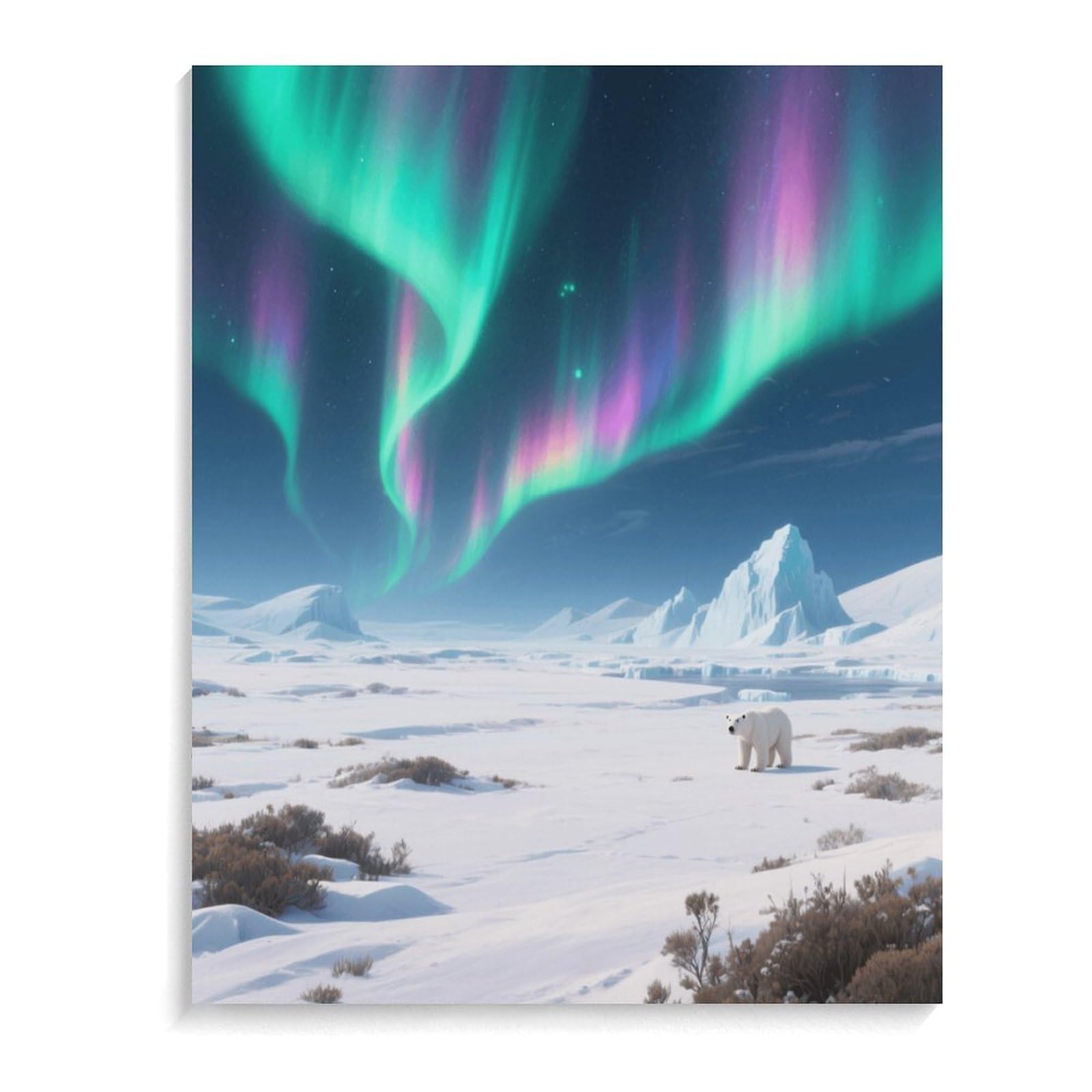 KOAYUBFC Polar Wasteland Malen nach Zahlen Kit für Erwachsene Anfänger Erwachsene Malen nach Zahlen Kits auf Leinwand DIY Acryl Ölfarben Malerei mit Pinseln als Geschenk Home Wall Decor