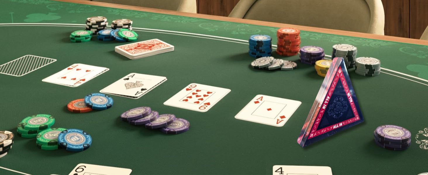 Bullets Playing Cards, Trójkąt all-in, poker, akryl, 7,2 x 7,2 x 7,2 cm