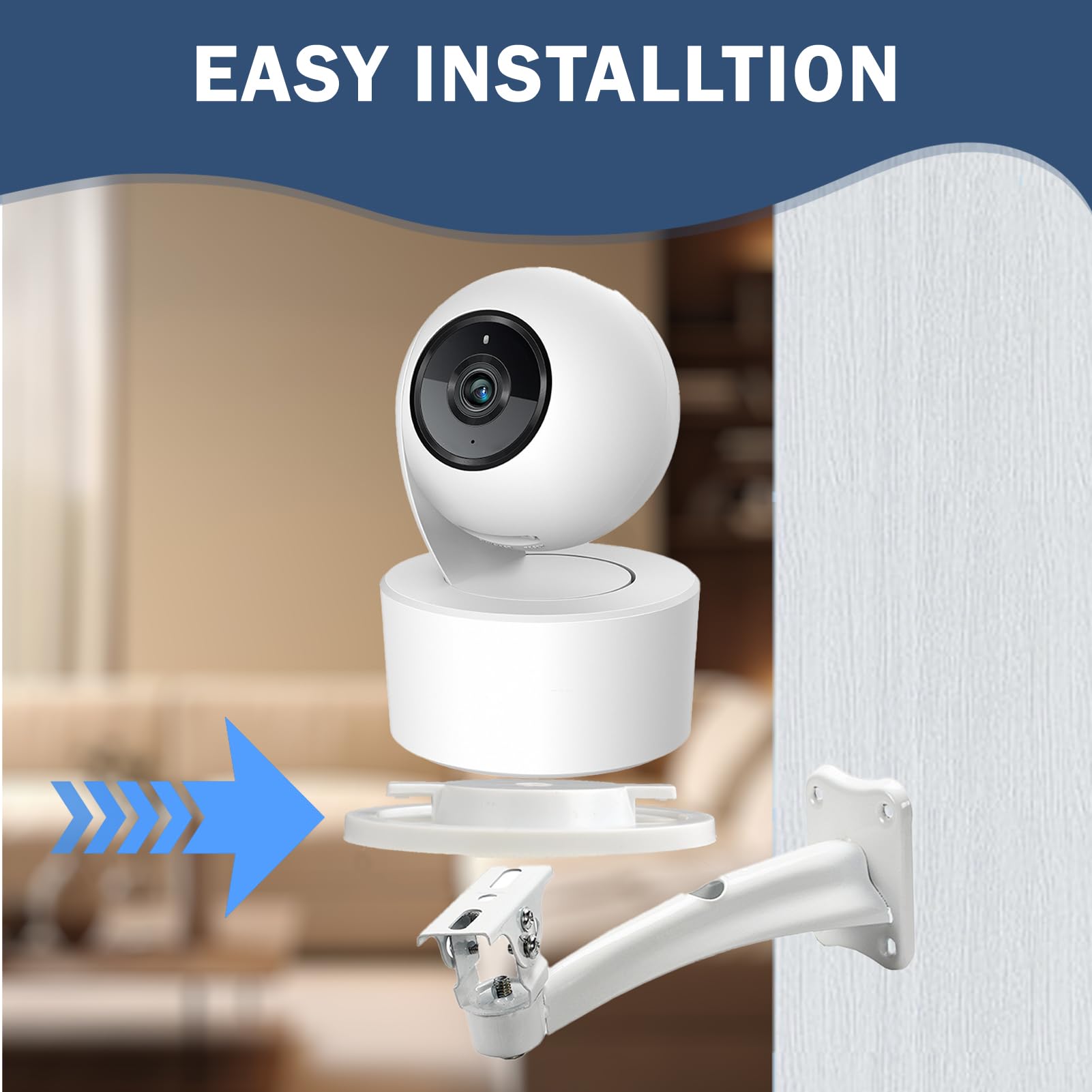 2 set di base di montaggio a parete per fotocamera intelligente compatibile con Tapo C200 TP-Link C210 Kasa staffa di montaggio accessori con vite bianca 55 mm