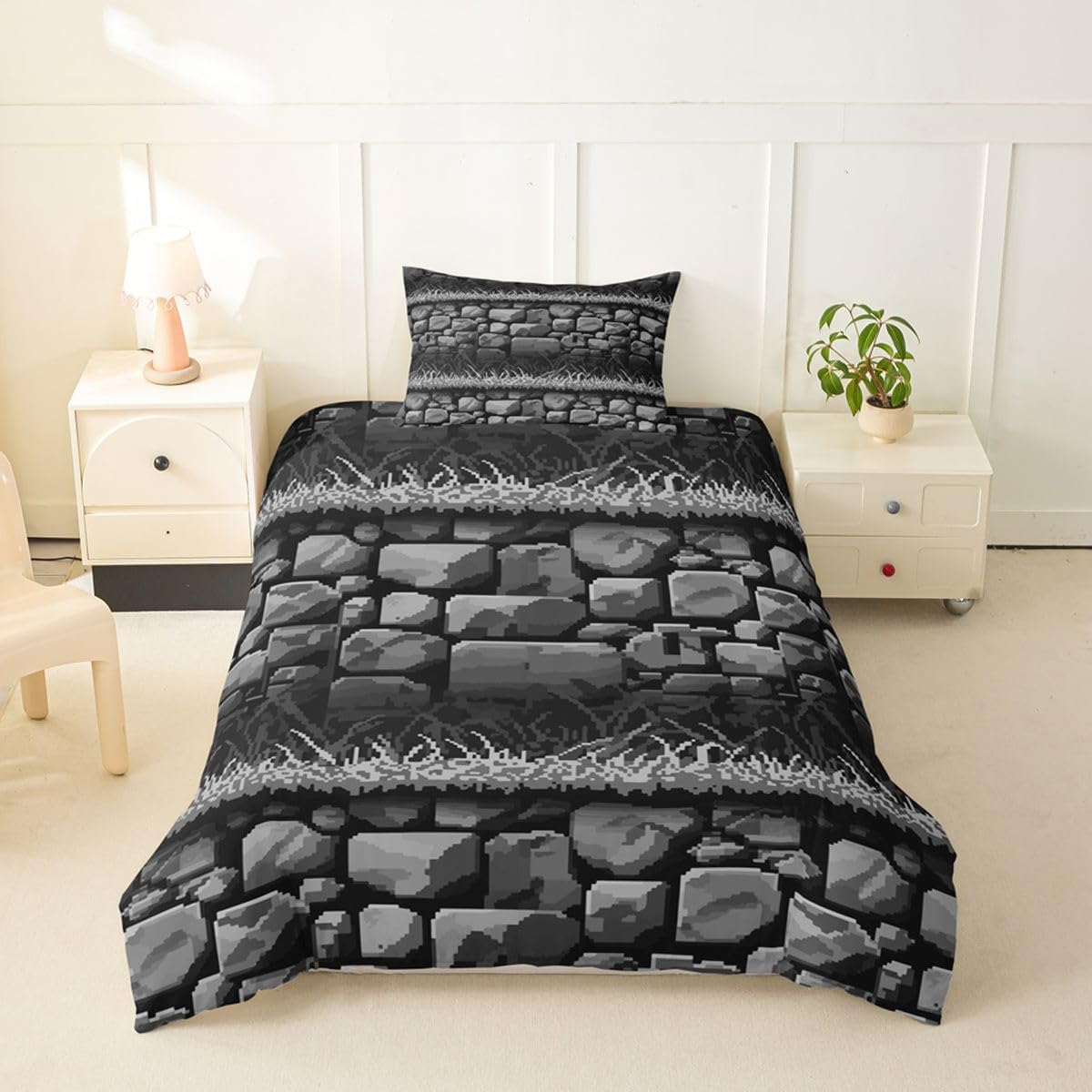 Feelyou Kids Boys Girls Gaming Pixel Duvet Cover Twin Size Boys Girls image 2
