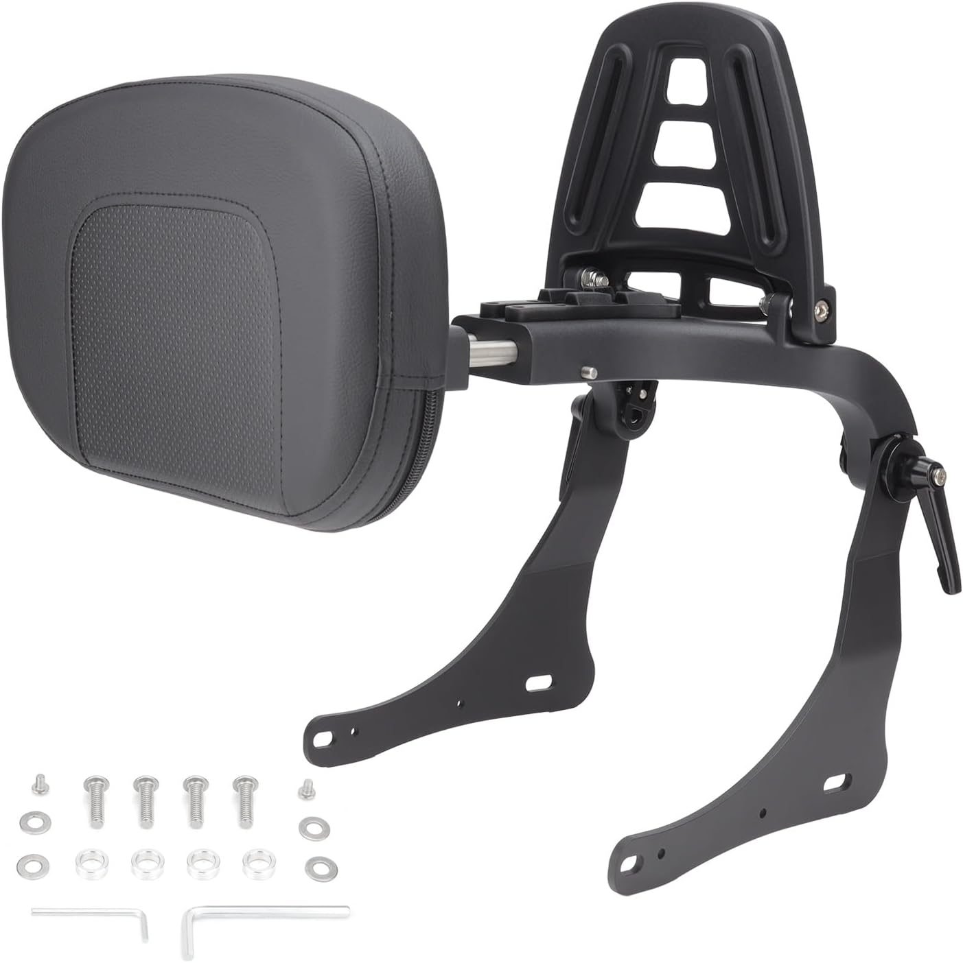 Motorcycle Multi Purpose Adjustable Sissy Bar, Driver/Passenger Backrest Pad with Folding Luggage Rack Mount Kit for Kawasaki Vulcan S 650 2015-2016, Vulcan S EN 650 2017-2024