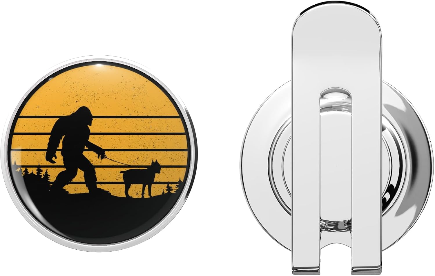 Bigfoot Walking Cane Corso Dog Vintage Retro Funny Sasquatch Golf Hat Clip with Magnetic Ball Marker