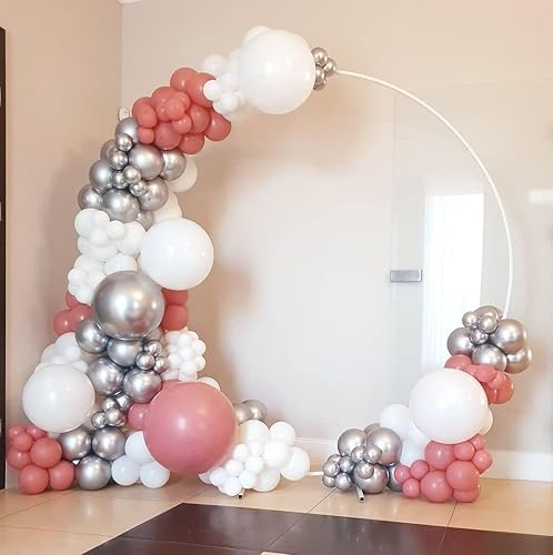 Miniatura 3 de Bonropin Kit de arco de guirnalda de globos de color rosa polvoriento, 140 unidades, 5101218 pulgadas, látex mate, diferentes tamaños como