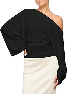 Women's Off The Shoulder Tops Elegant Long Sleeve Evening Party T Shirts