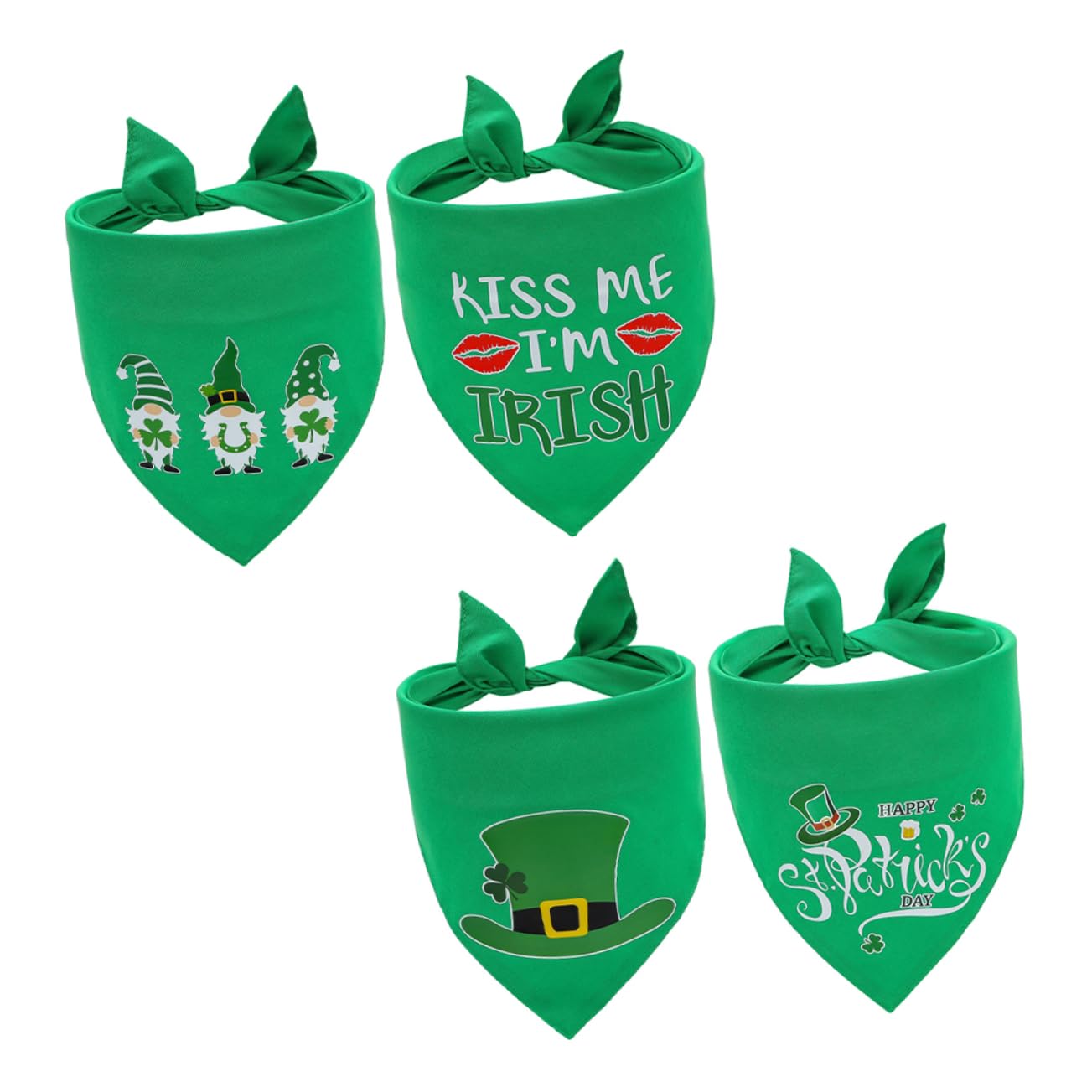 BESPORTBLE 4pcs St Patrick's Day Festival Pet Dog Costume Triangle Bib Scarf Cotton for Puppy Party