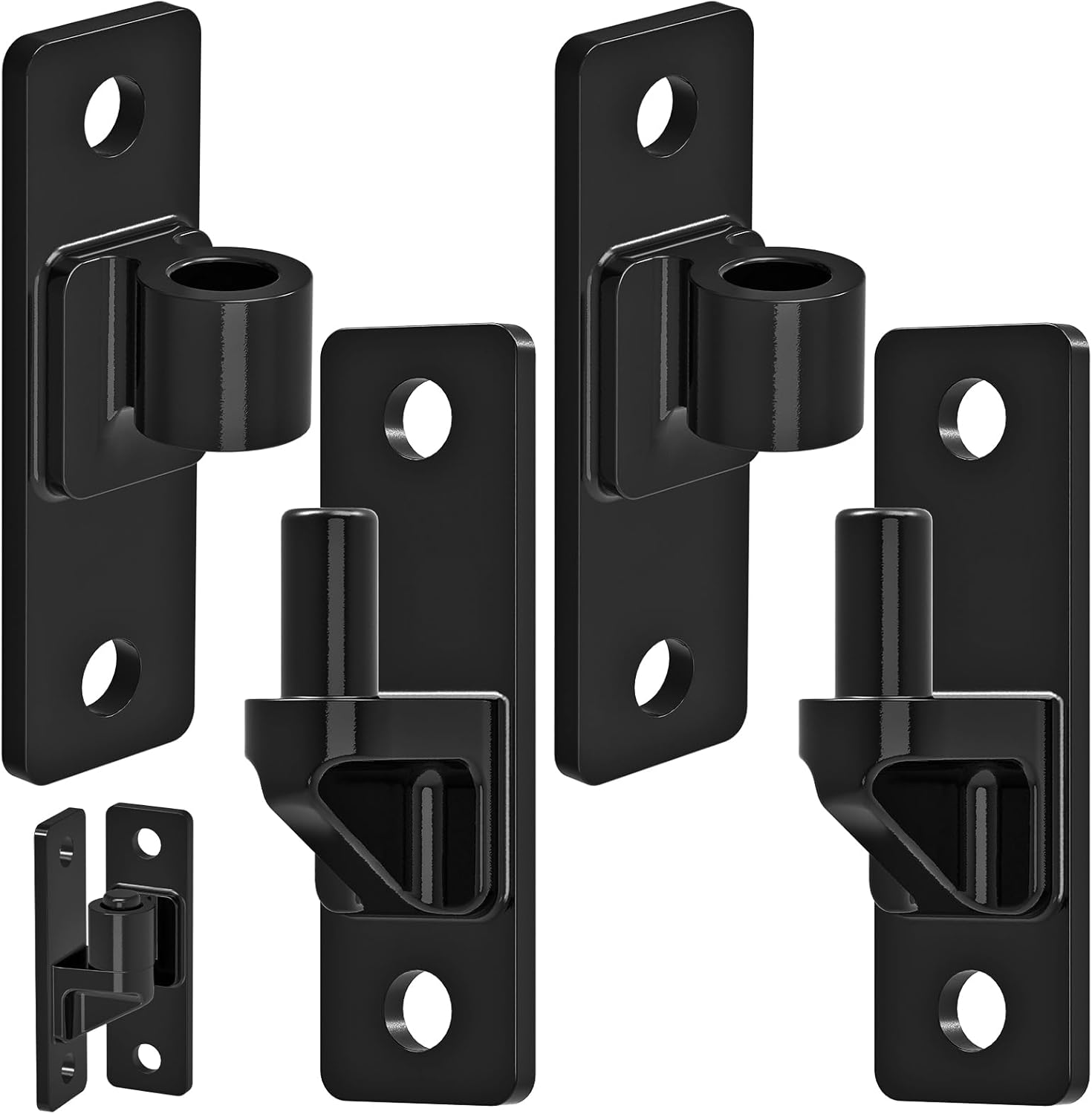 Insaga Heavy Duty Gate Hinges, High Strength Steel with E-Coating Finish, 6mm Thick Rustproof Hinges for Farm Gates, Chain Link Fences, Barns, Sheds & Driveways (4.9"x1.5") (Black-4Pack)