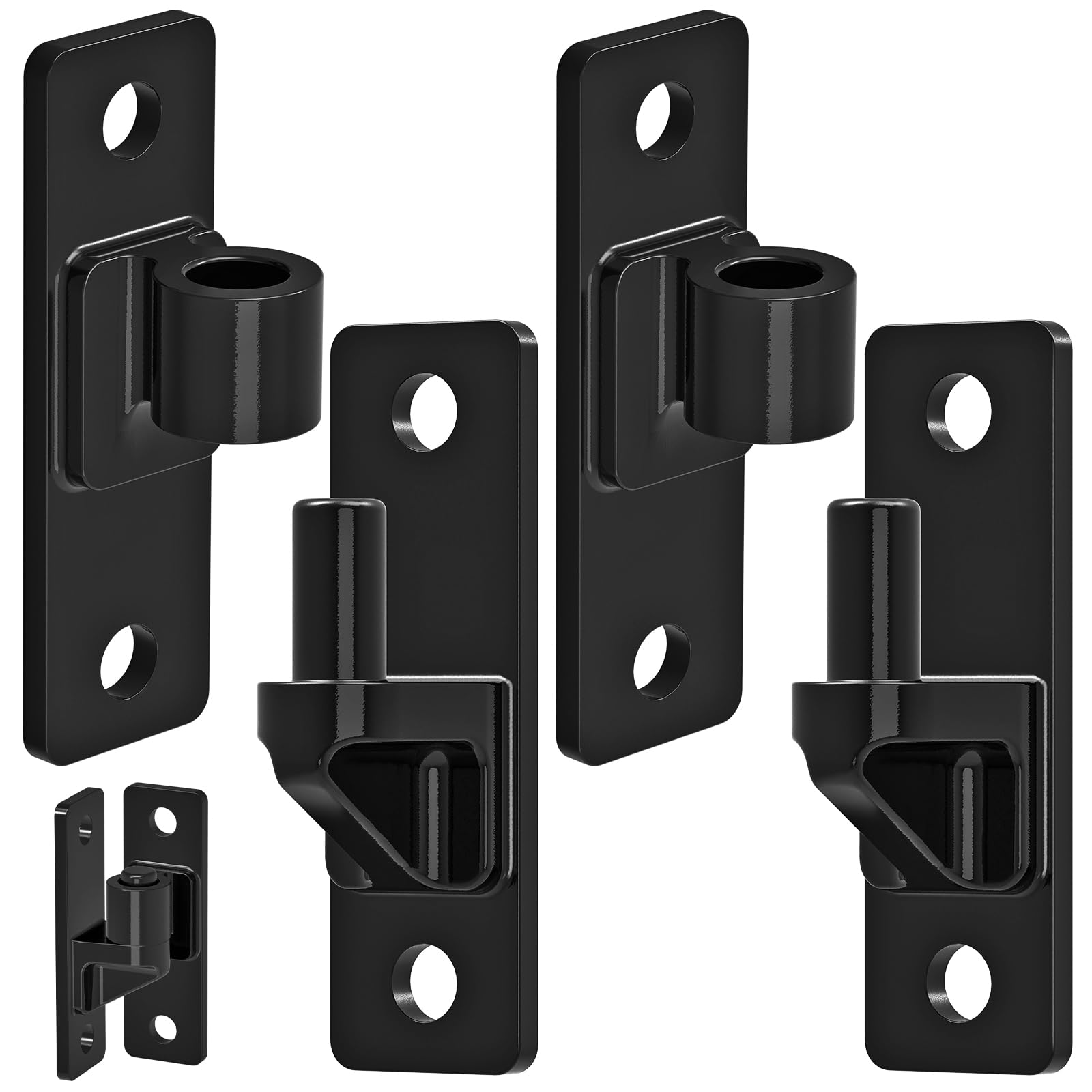 Insaga Heavy Duty Gate Hinges, 2Pack High Strength Steel with Electroplated Finish, 600LB Load Capacity, Thick 6mm Black Hinges for Farm Gates, Fences, Barns, Sheds & Outdoor Gates (4.9"x1.5")