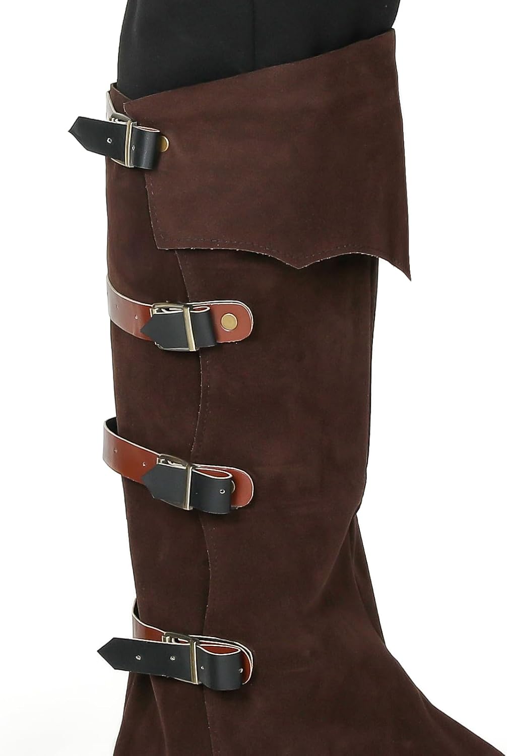 Pirate Boots Covers Faux Leather Medieval Steampunk Renaissance Boots Covers with Studs for Halloween Costume image 2
