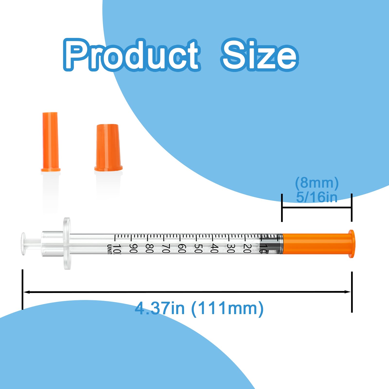 1 ml, 31 g, 5/16 pulgadas, medición de líquido de laboratorio, paquete individual desechable (100 unidades)