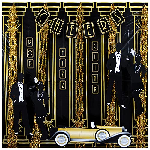 Beistle Retro Roaring 20’S Geometrical Photography Backdrop Photo Booth Props - 1920’S Theme Awards Night Party Decorations #TOP3