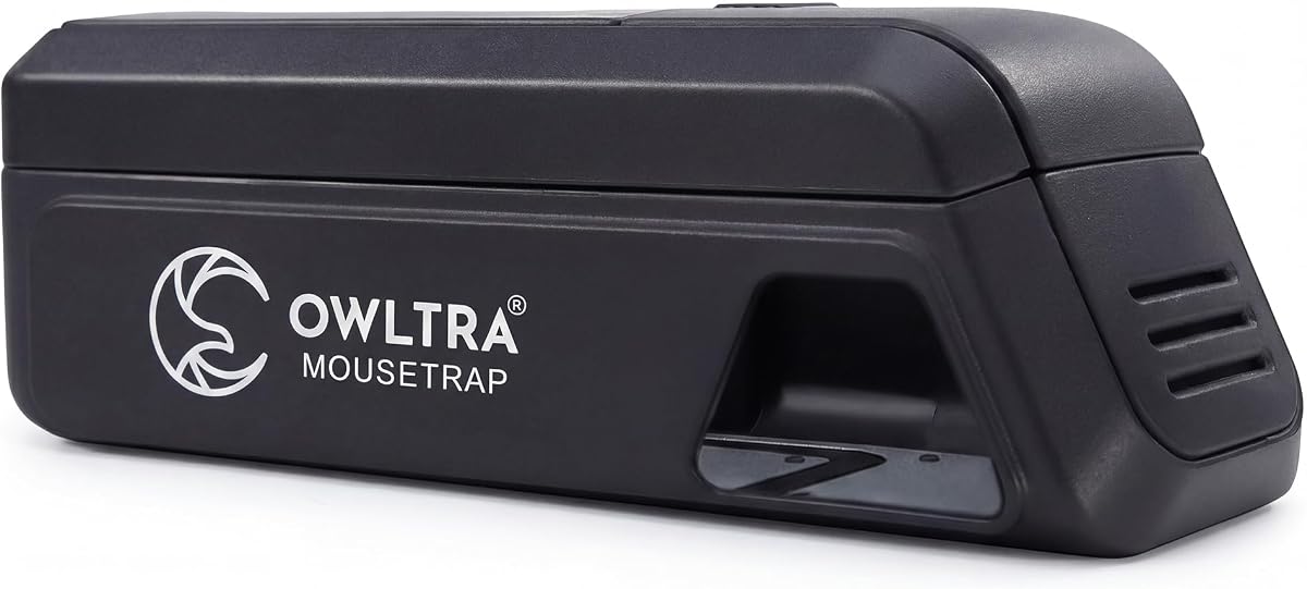 OWLTRA Indoor Electric Mouse Trap, Instant Kill Mouse Trap with Pet Safe Trigger, Black, Small, 1 Piece