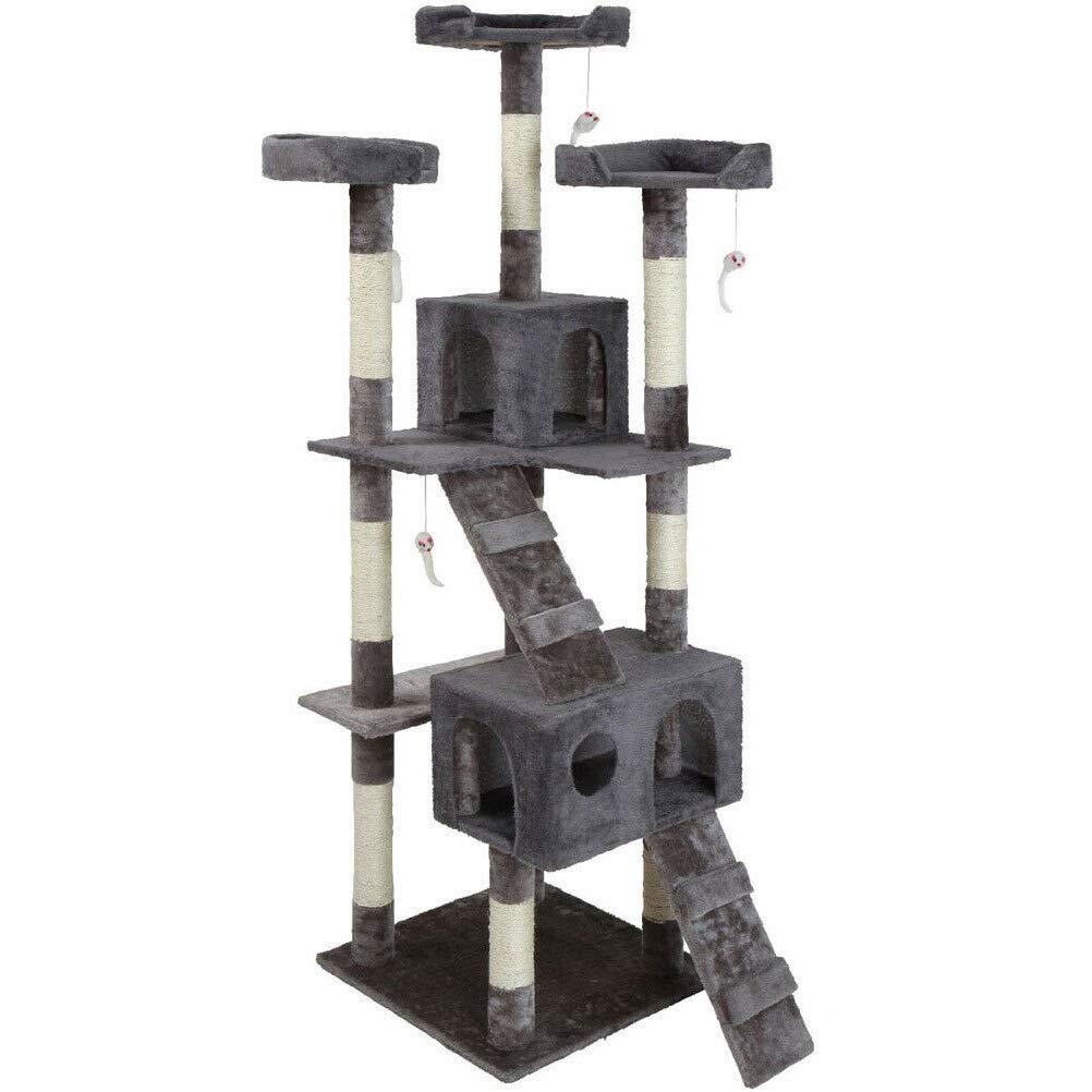 Arbre à chat griffoir pour chats XXL multiniveau en sisal h170 cm gris
