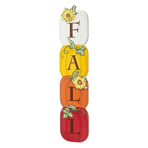 Glitzhome Fall Porch Sign, 42 Inch Stacked Pumpkin Decor with