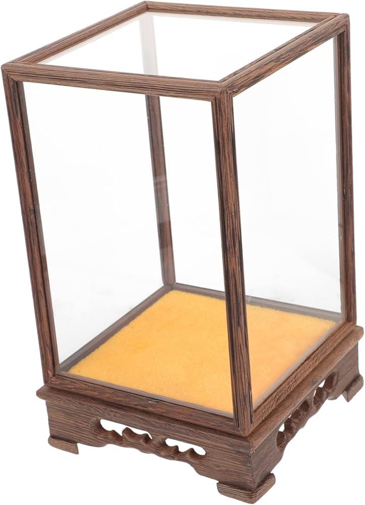 Amazon.co.jp: 透明ガラス収納ケース 木製 ディスプレイボックス