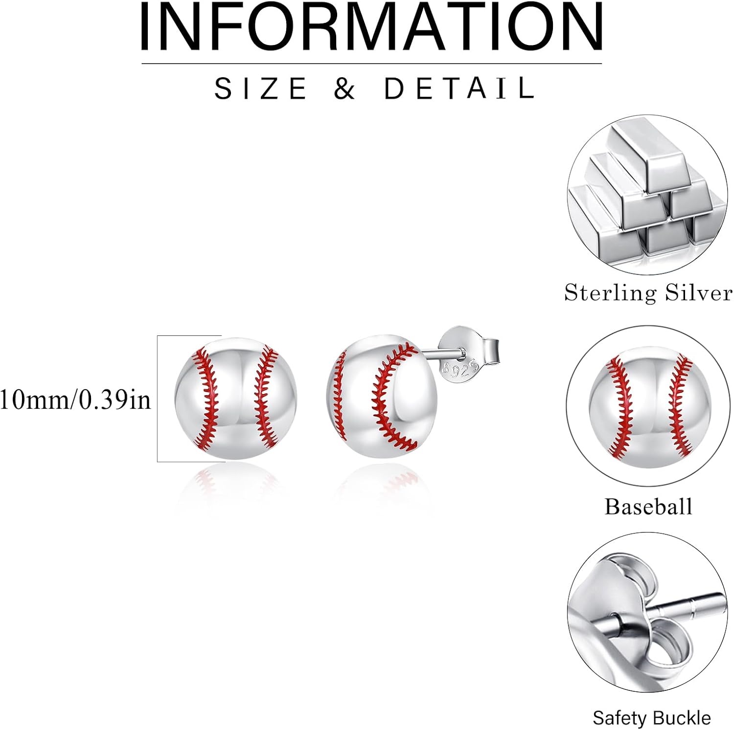 Dreamboat Sports Ball Stud Earrings for Women 925 Sterling Silver Hypoallergenic Volleyball Basketball Soccer Baseball Football Jewelry Gifts for Sports Fan Sport Lovers