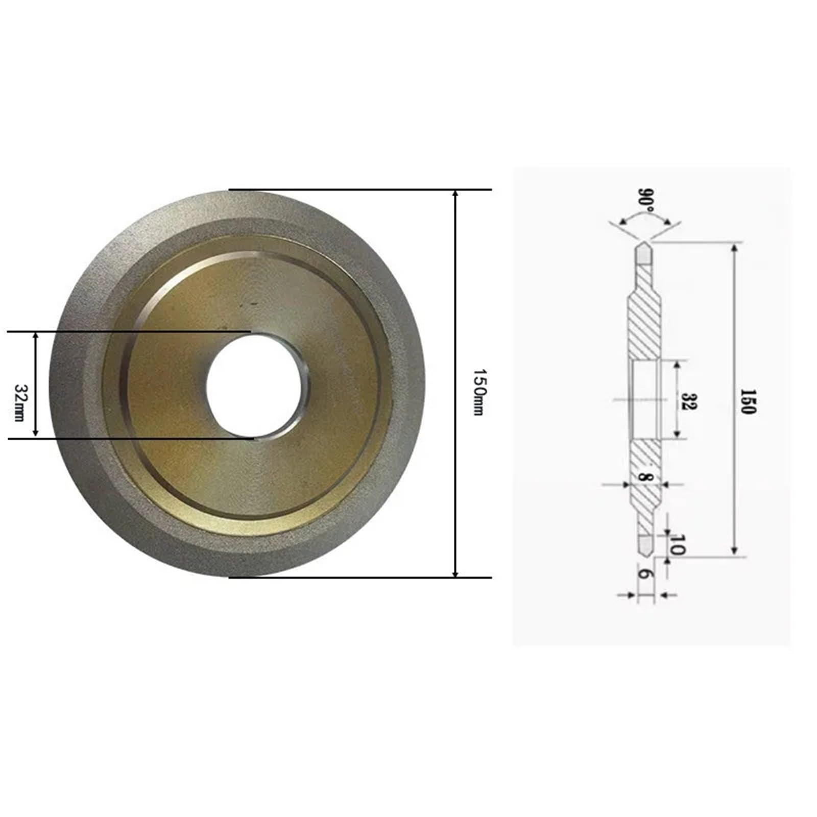 100mm 125mm 150mm 150mm Podwójna ramka spawalnicza diamentowa tarcza szlifierska (100DX20H, stopień 90)