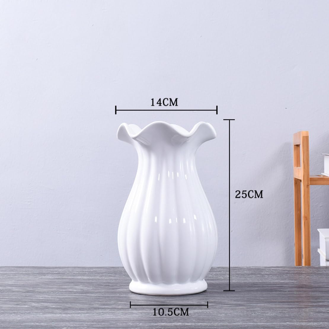 Amazon.co.jp: YJFFQ フラワーベース 北欧 花瓶 陶器 白