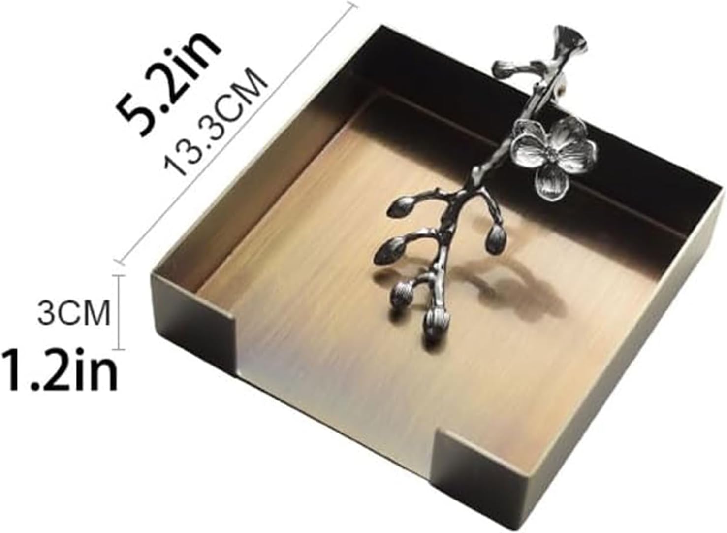 Flower Napkin Holder Matte/Mirror/Painted Finish Stainless Steel Cocktail Napkin Dispenser for Restaurants (Black)