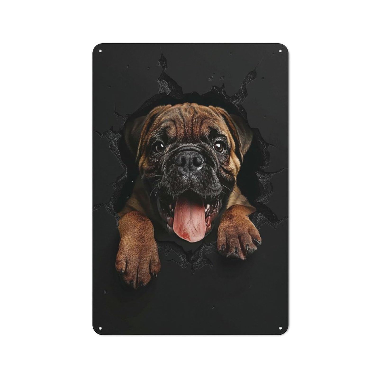 Junmoney Style-23 Mastiff Printed Metal Sign 30X20cm For Garage Wall, For Collectors Of Vintage Metal Wall Decor