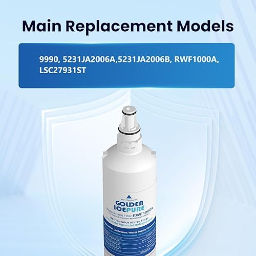 Miniatura 3 de GOLDEN ICEPURE RWF1000A - Filtro de agua para refrigerador LG LT600P, 469990, RFC1000A, WF300, FML-2 5231JA2006B, LFX25961SB, LSC27931ST,